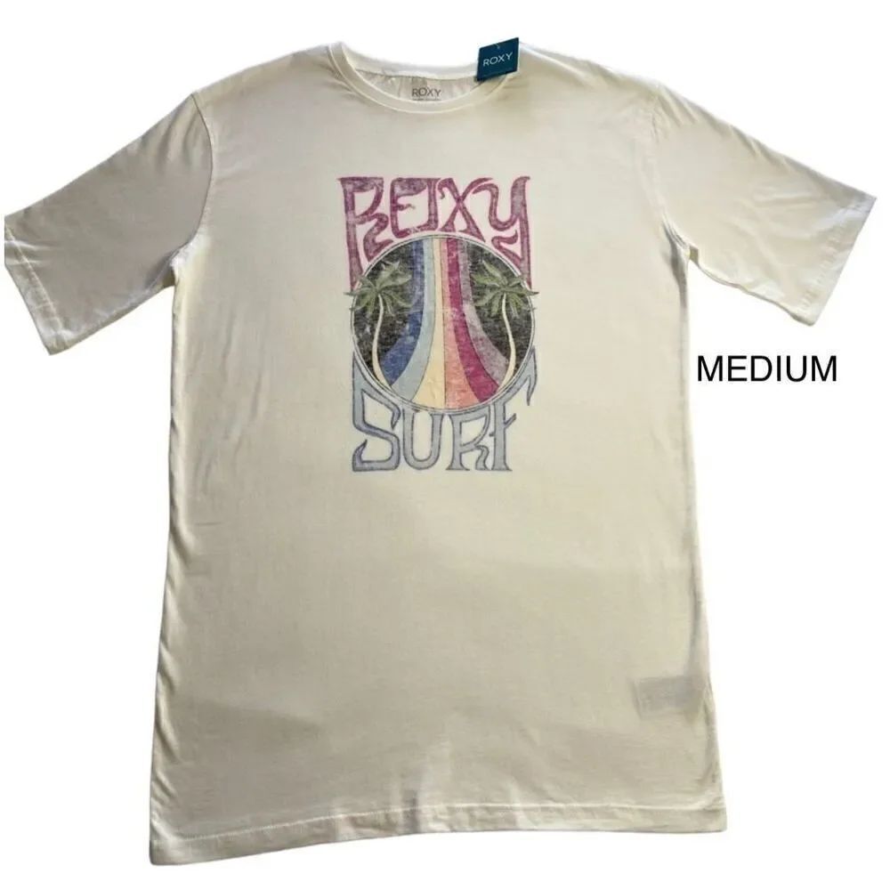 ROXY WOMEN’S MEDIUM Come to The Beach Oversized T-Shirt